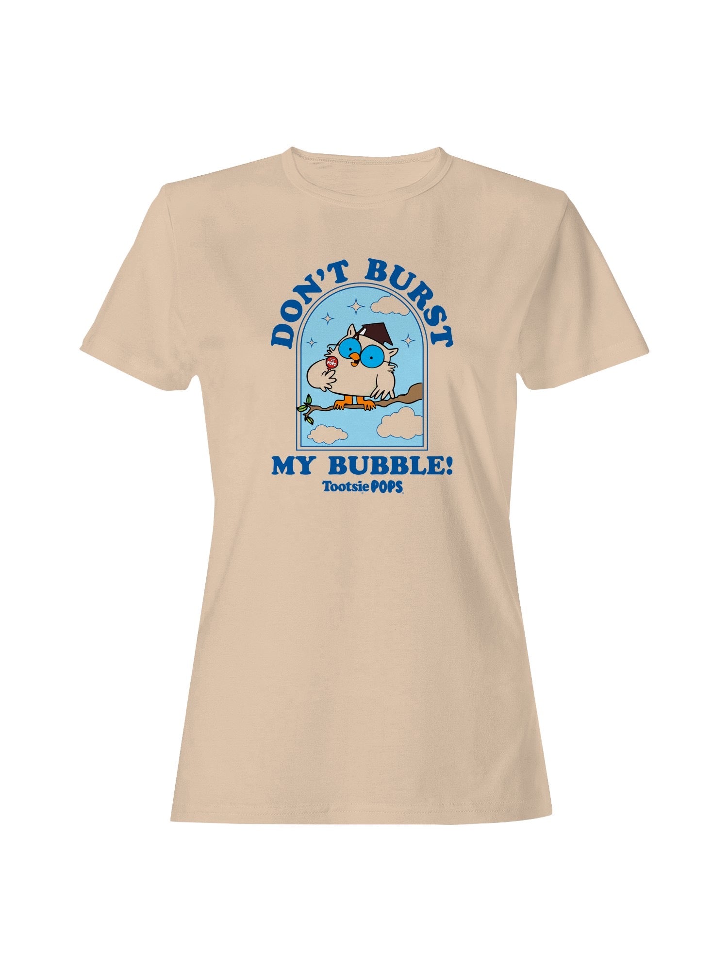Officially Licensed Tootsie Roll Owl Bubble Graphic Women's T-shirt