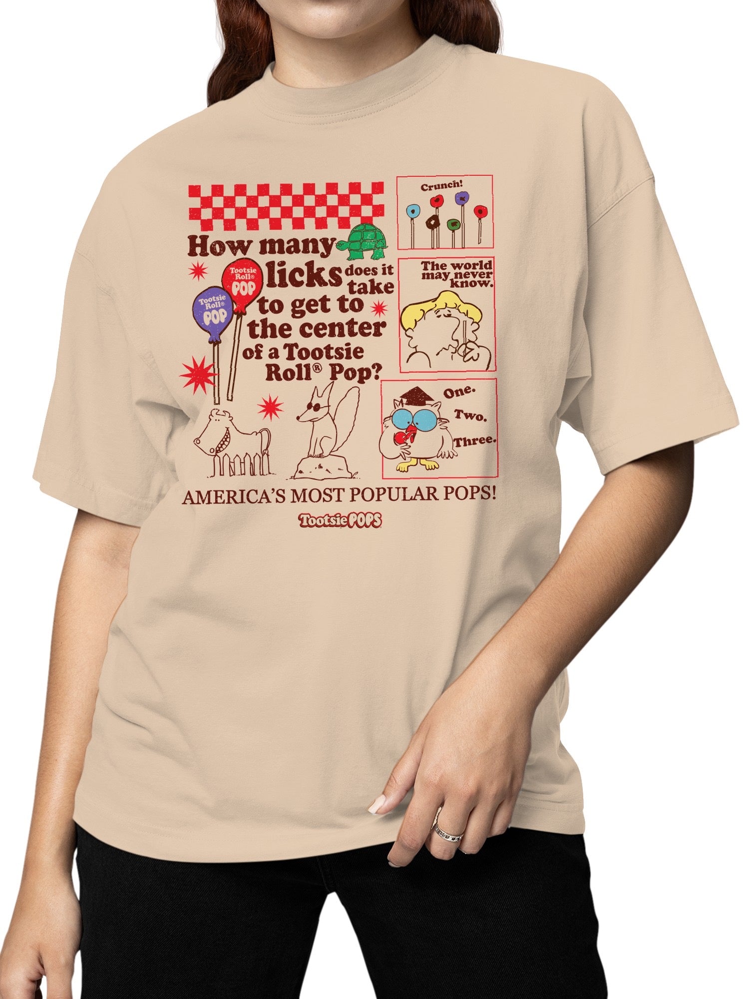 Officially Licensed Tootsie Roll Tootsie Pop Retro Puzzle Women's T-shirt