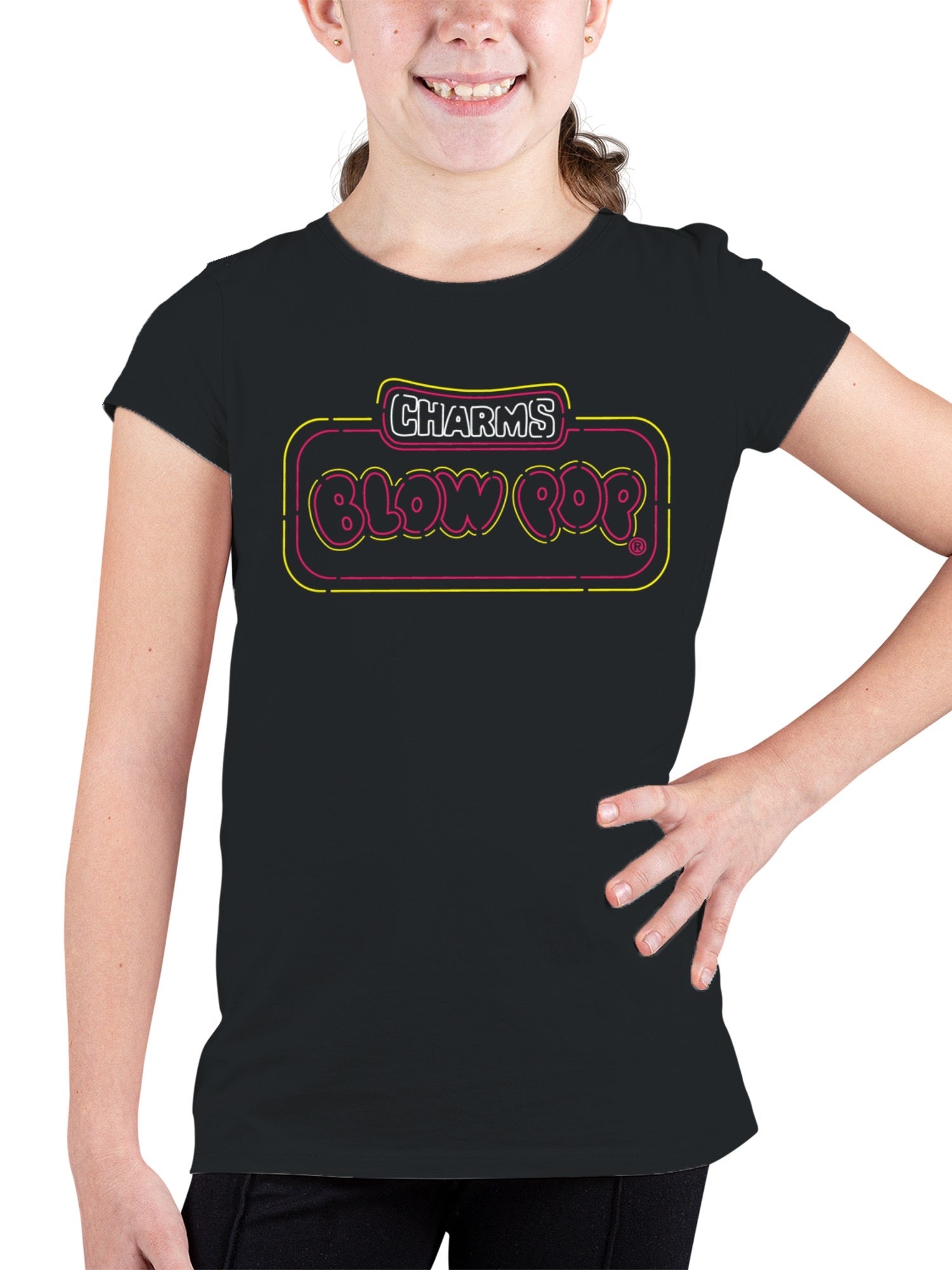 Officially Licensed Blow Pop Neon Blow Pop Sign Decor Youth's T-shirt