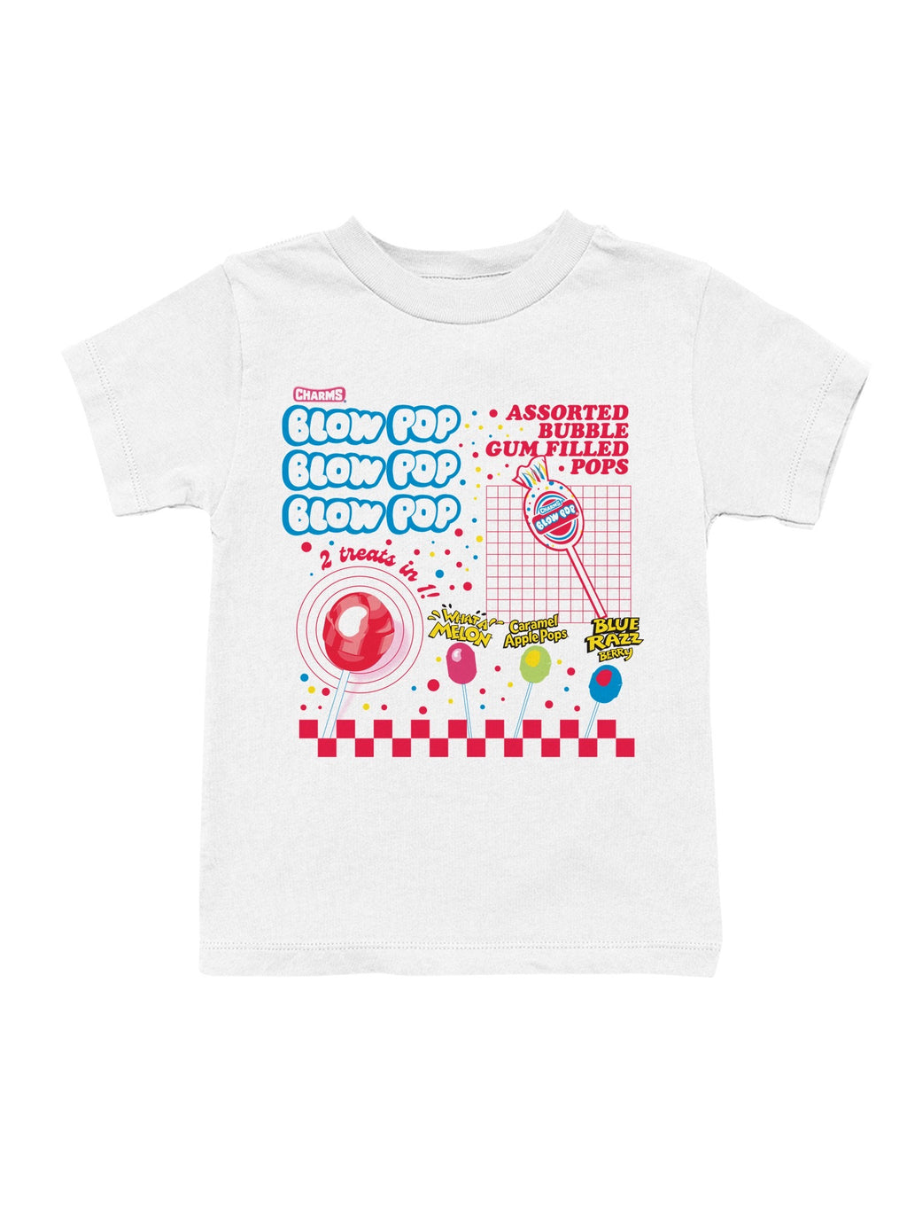 Officially Licensed Blow Pop Bubble Gum Lollipop Assortment Youth's T-shirt