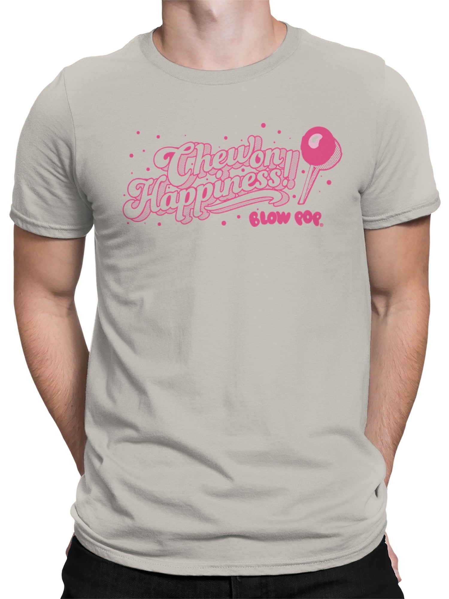Officially Licensed Blow Pop Pink Pop Art Graphic Men's T-shirt