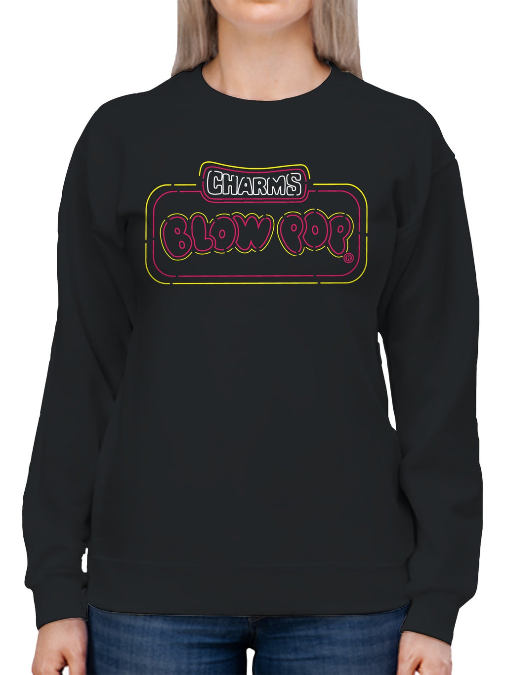 Officially Licensed Blow Pop Neon Blow Pop Sign Decor Women's Sweatshirt