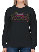 Officially Licensed Blow Pop Neon Blow Pop Sign Decor Women's Sweatshirt