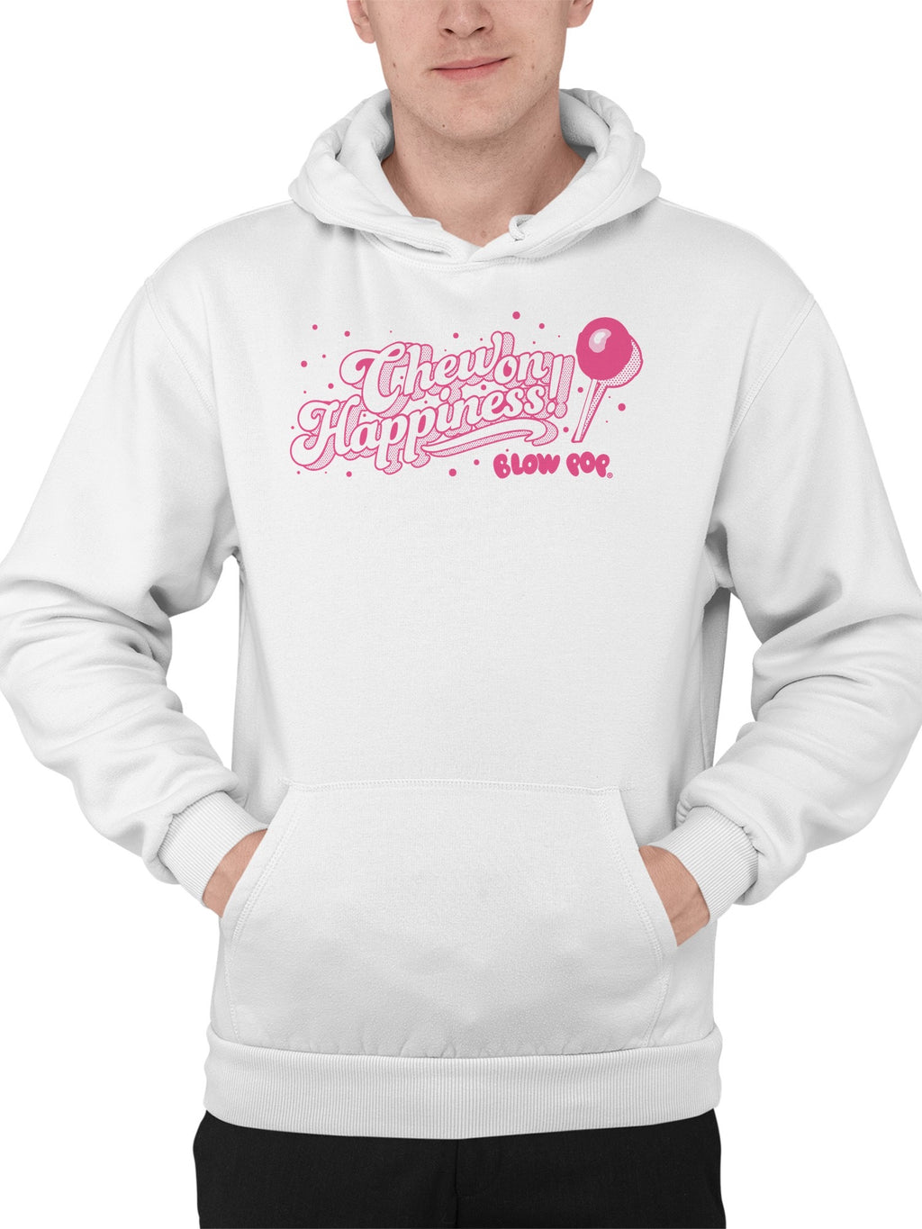 Officially Licensed Blow Pop Pink Pop Art Graphic Men's Hoodie