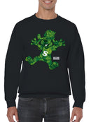 Officially Licensed Slush Puppie Green Clover Dog Plush Toy Men's Sweatshirt