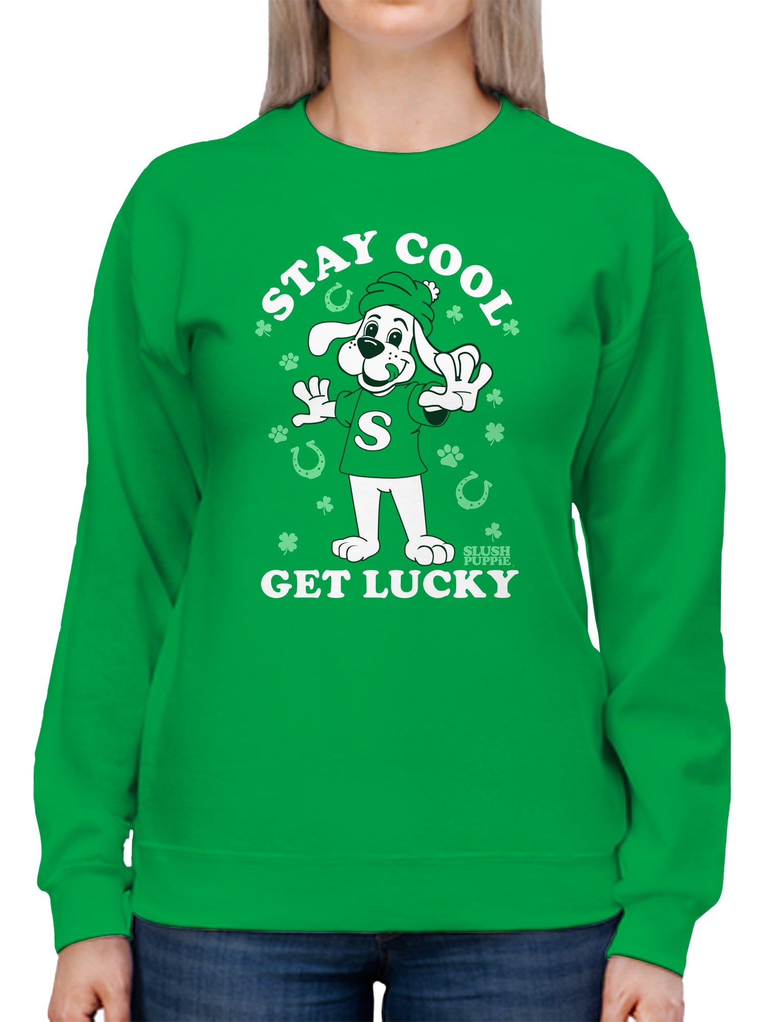 Officially Licensed Slush Puppie Lucky Pup Graphic  Women's Sweatshirt