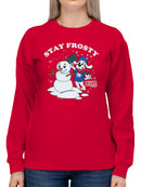 Officially Licensed Slush Puppie Frosty Snowman Women's Sweatshirt