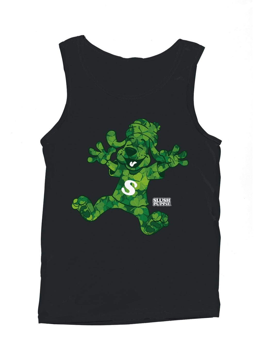 Officially Licensed Slush Puppie Green Clover Dog Plush Toy Men's Tank Top