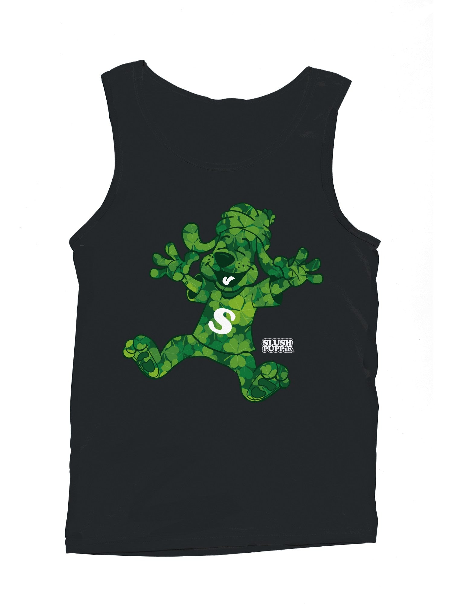 Officially Licensed Slush Puppie Green Clover Dog Plush Toy Men's Tank Top