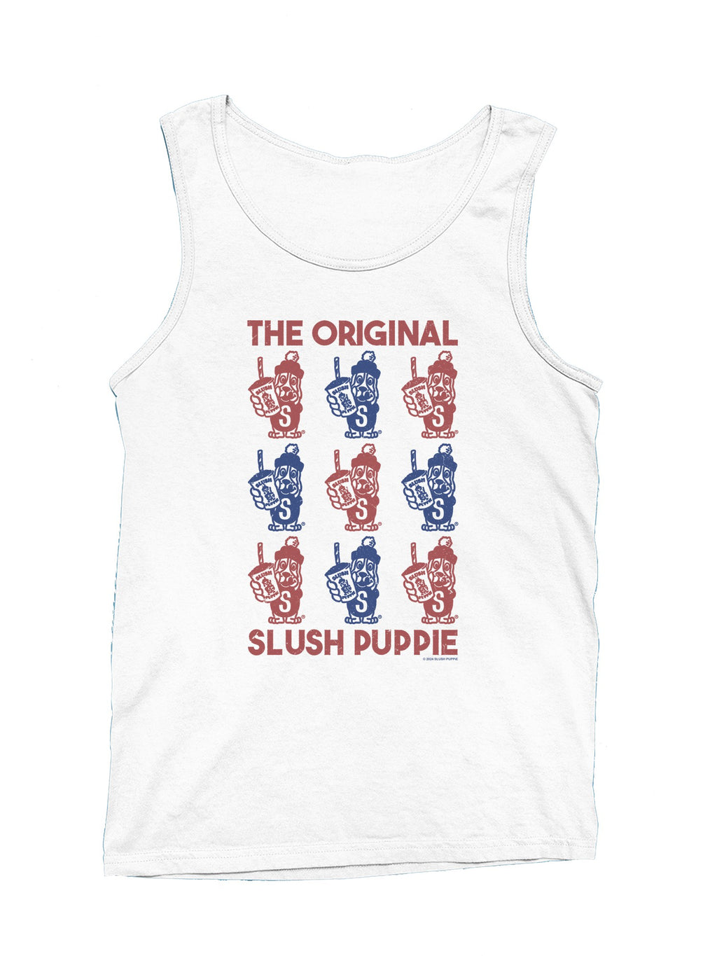 Officially Licensed Slush Puppie Red Blue Puppie Logo Men's Tank Top
