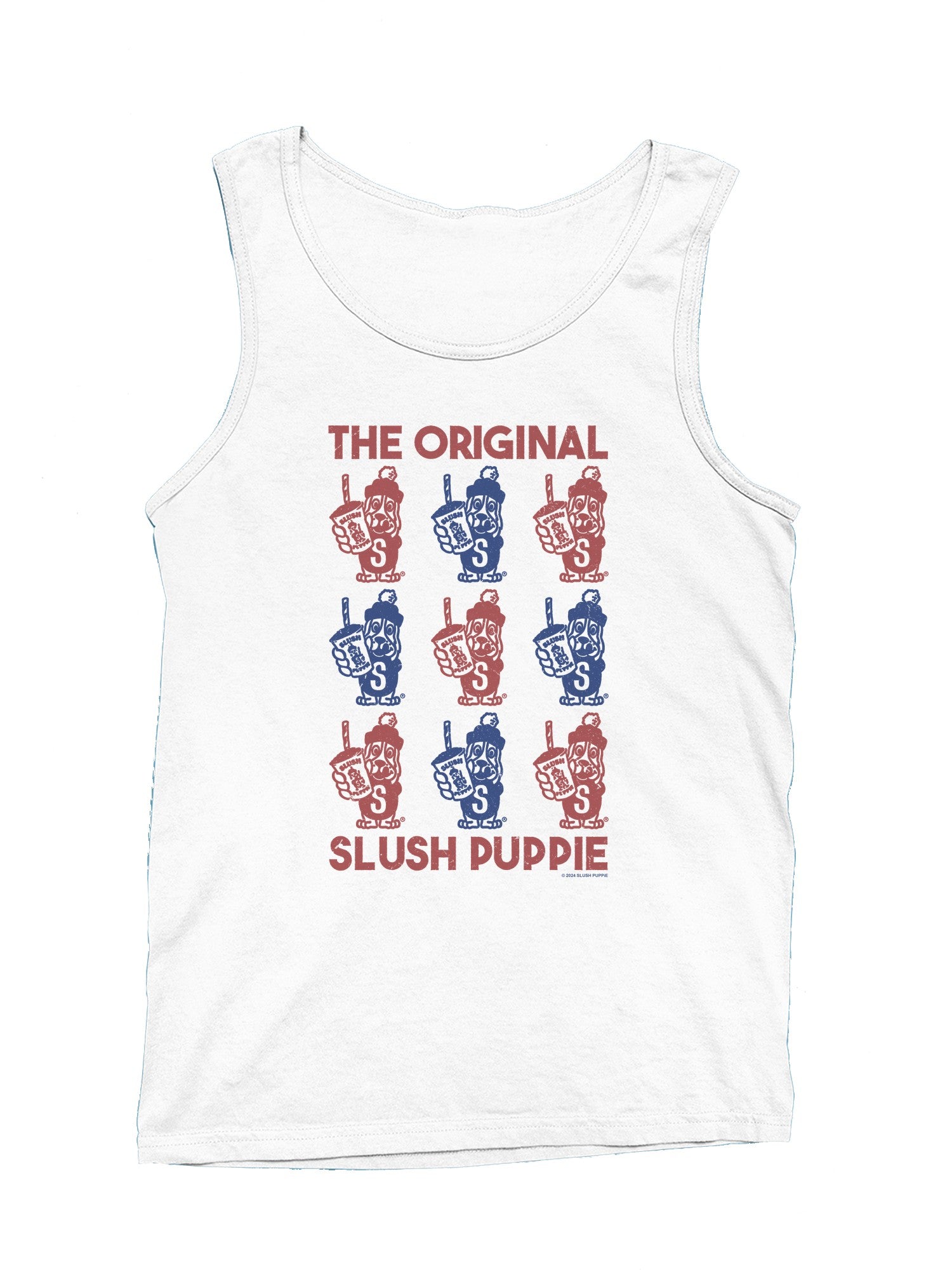 Officially Licensed Slush Puppie Red Blue Puppie Logo Men's Tank Top