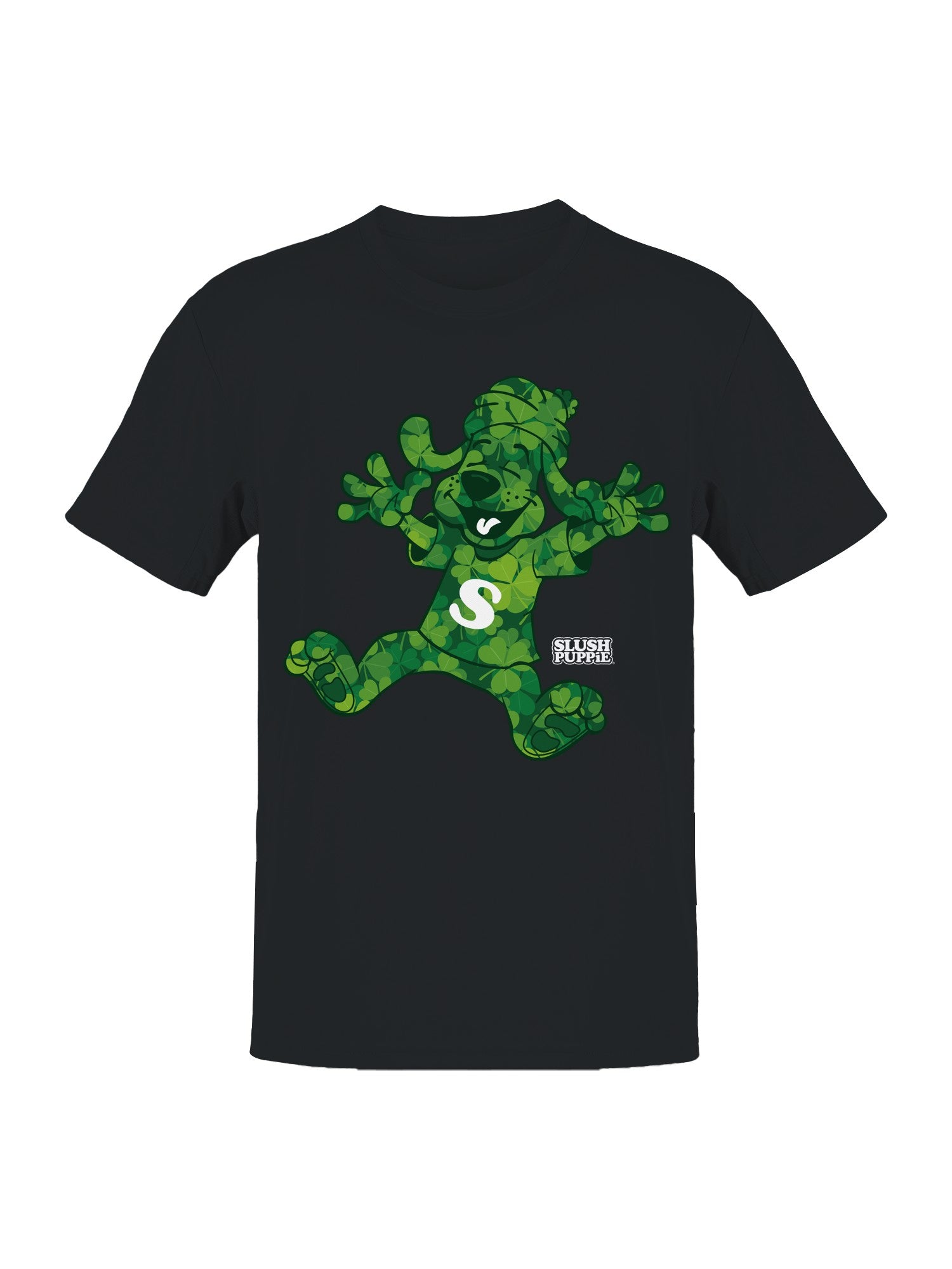 Officially Licensed Slush Puppie Green Clover Dog Plush Toy Men's T-shirt