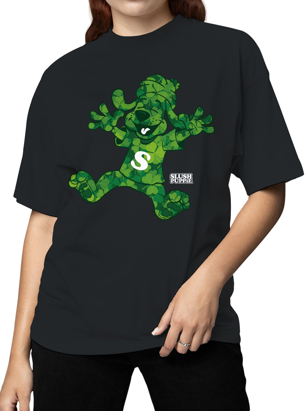 Officially Licensed Slush Puppie Green Clover Dog Plush Toy Women's T-shirt