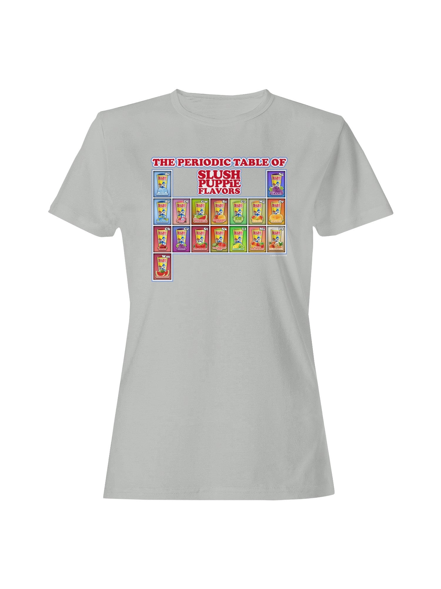 Officially Licensed Slush Puppie Flavor Chart Women's T-shirt