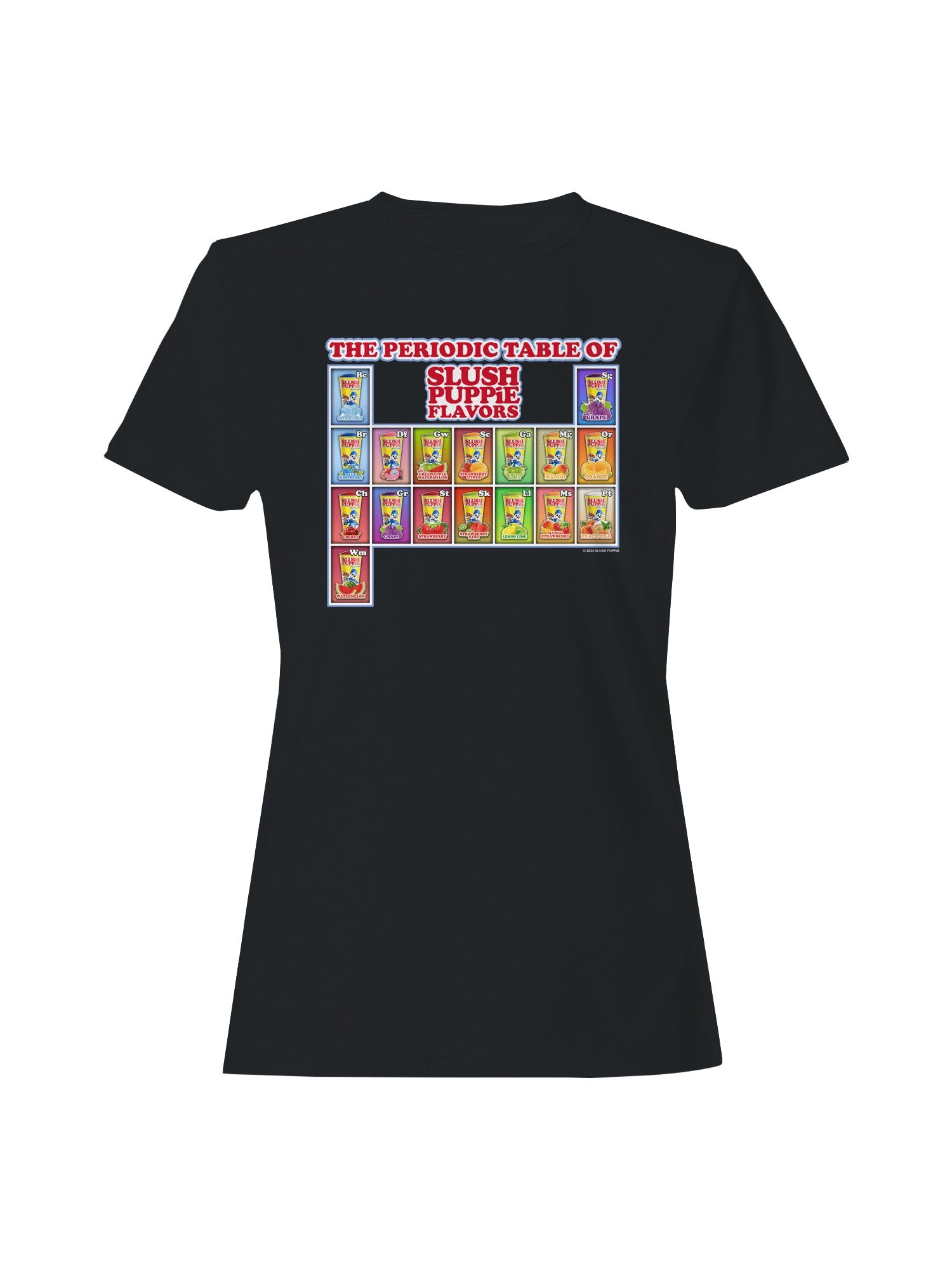 Officially Licensed Slush Puppie Flavor Chart Women's T-shirt