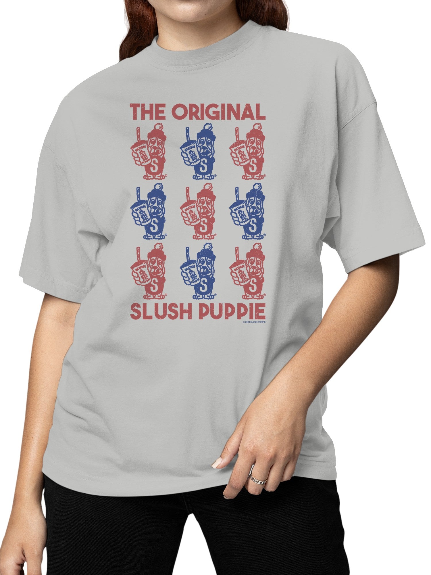 Officially Licensed Slush Puppie Red Blue Puppie Art Women's T-shirt