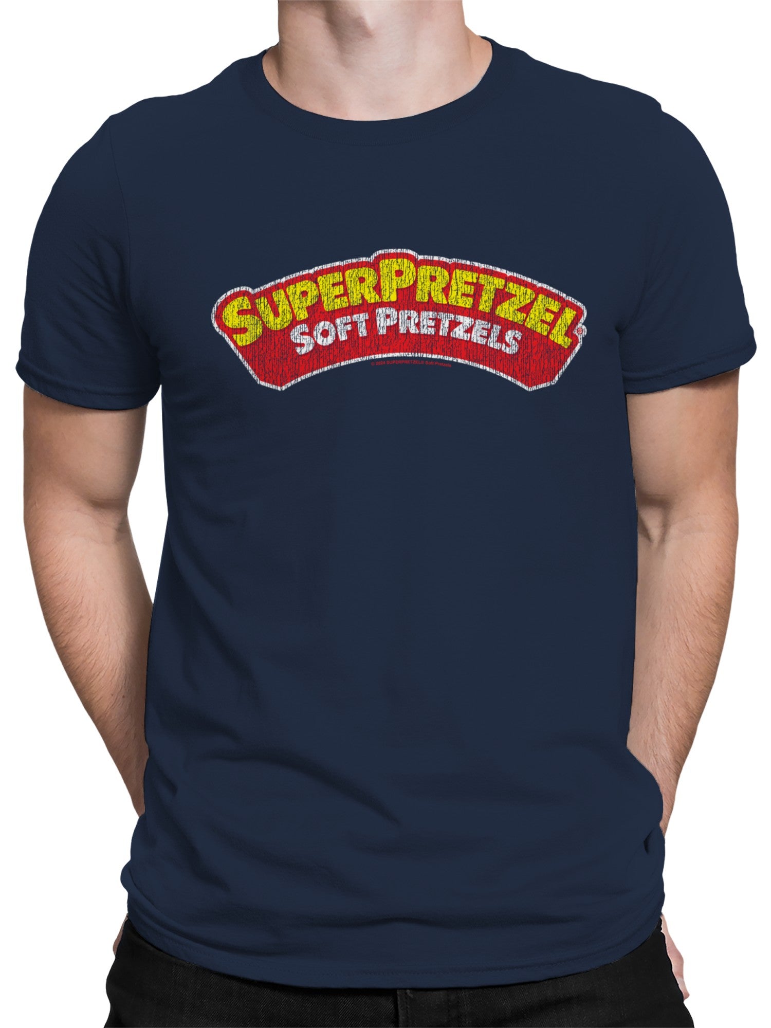 Officially Licensed Super Pretzel Soft Pretzels Classic Logo Men's T-shirt