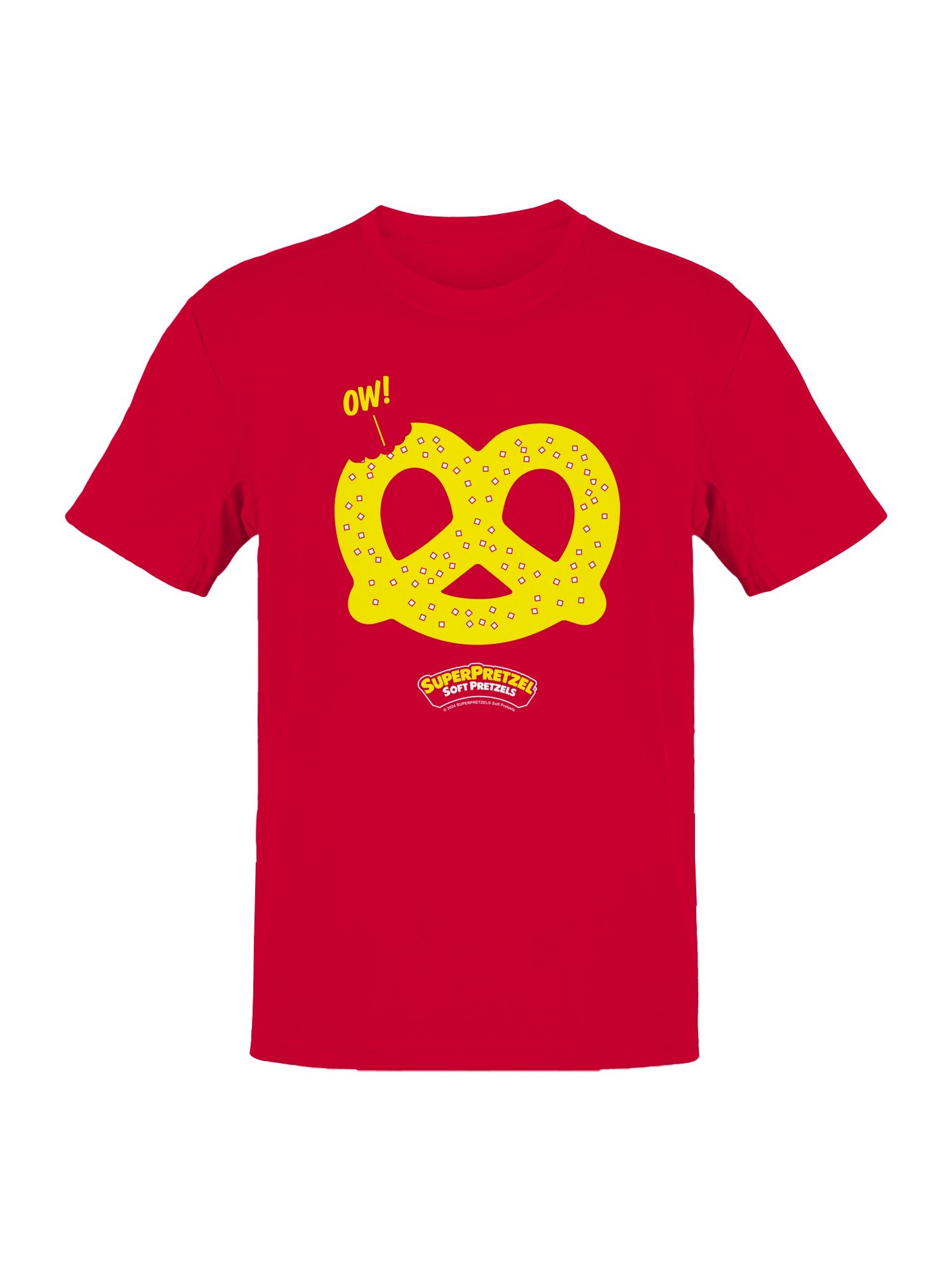 Officially Licensed Super Pretzel Design with "Ow!"  Men's T-shirt