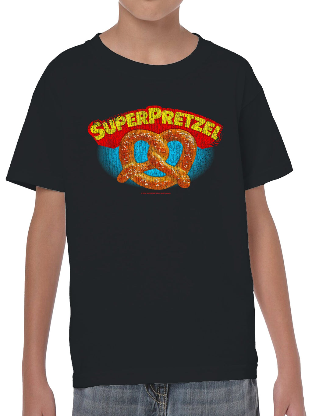 Officially Licensed Super Pretzel Vintage Logo Design Youth's T-shirt