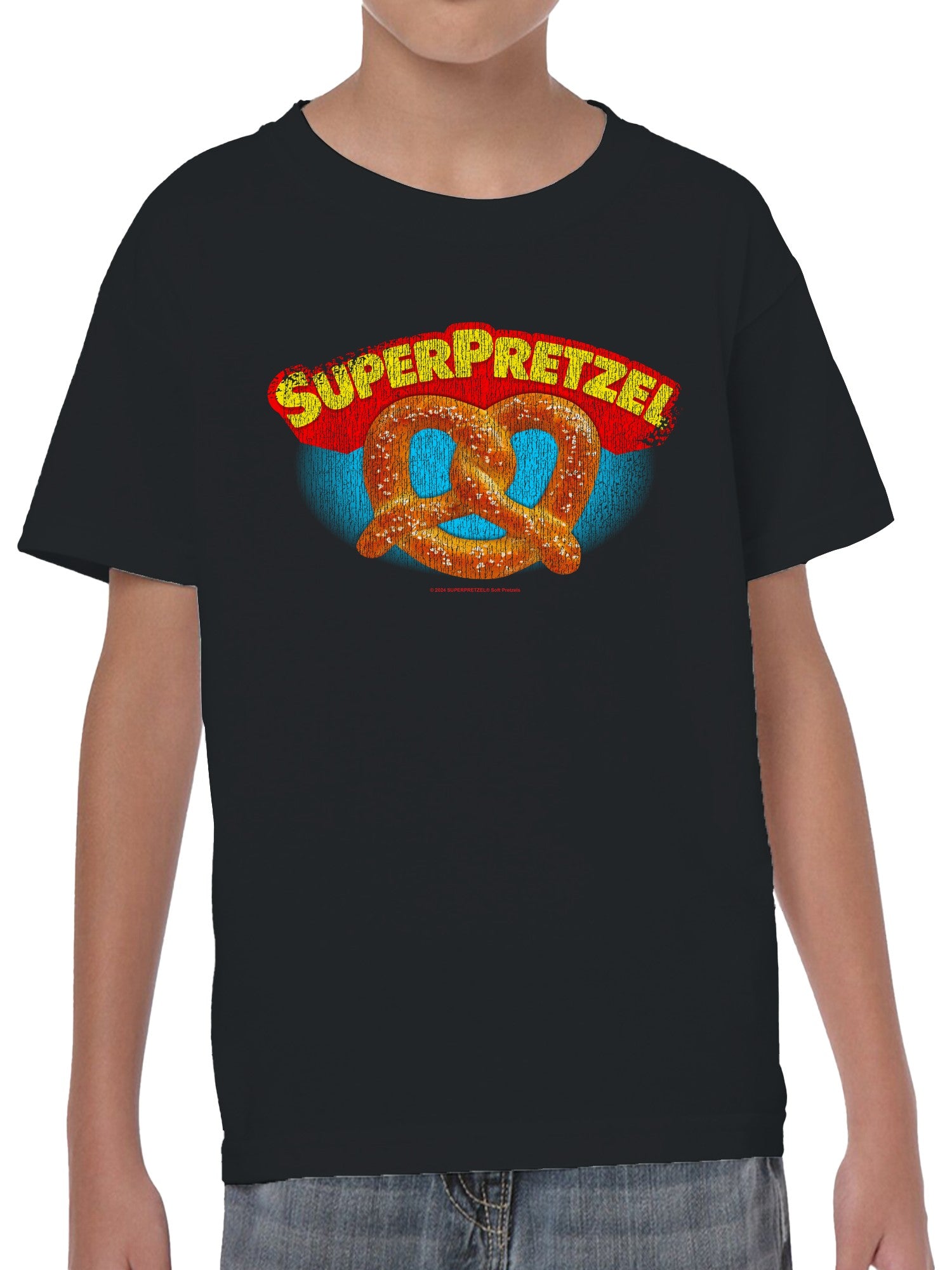Officially Licensed Super Pretzel Vintage Logo Design Youth's T-shirt