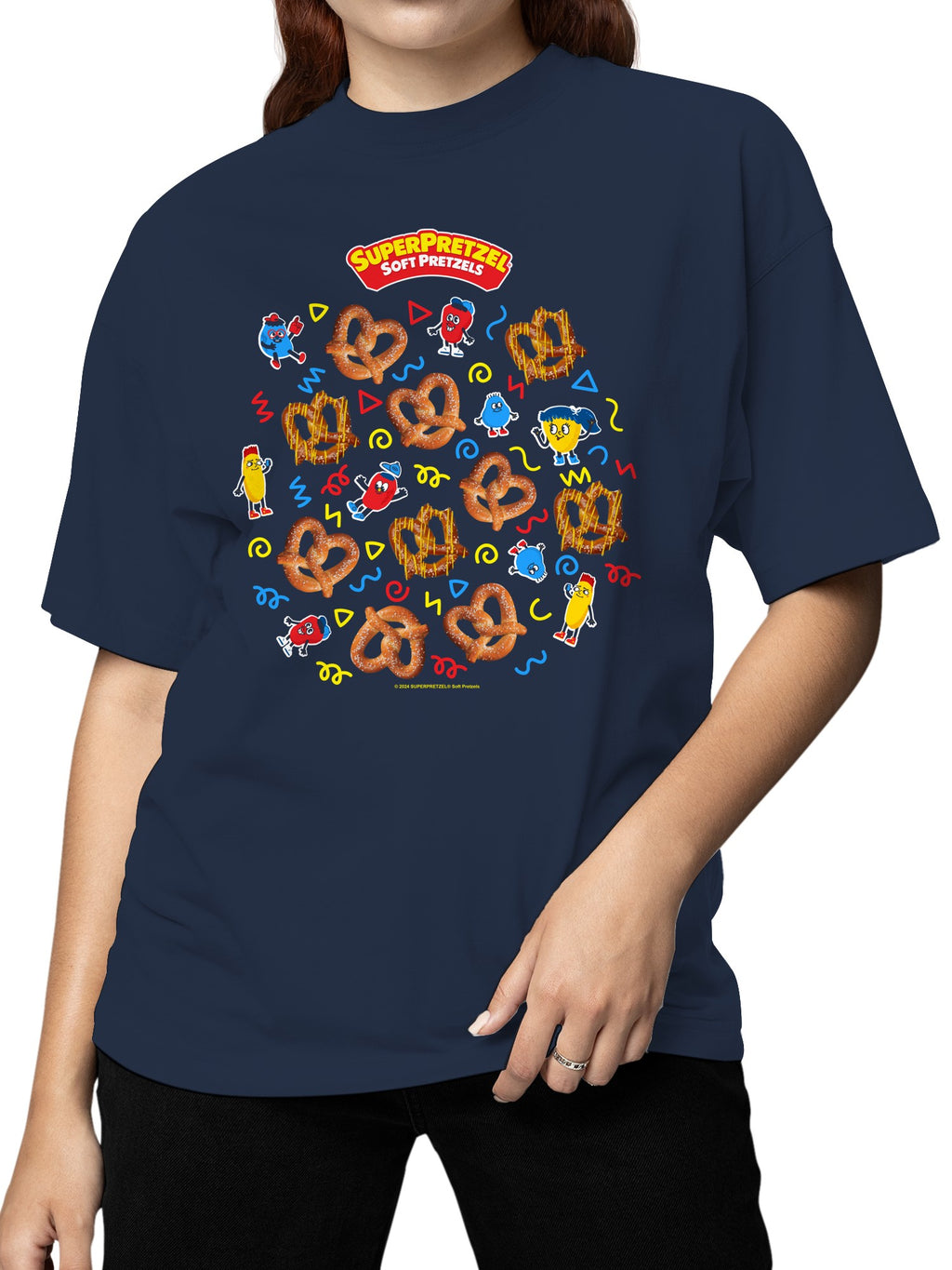 Officially Licensed Super Pretzel Fun Cartoon Pretzels Women's T-shirt