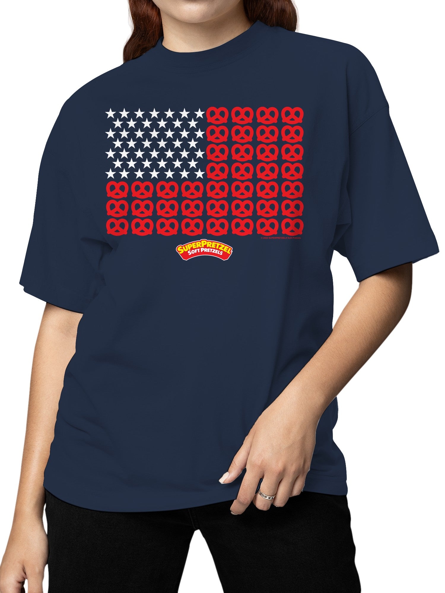 Officially Licensed Super Pretzel Stars and Stripes Women's T-shirt