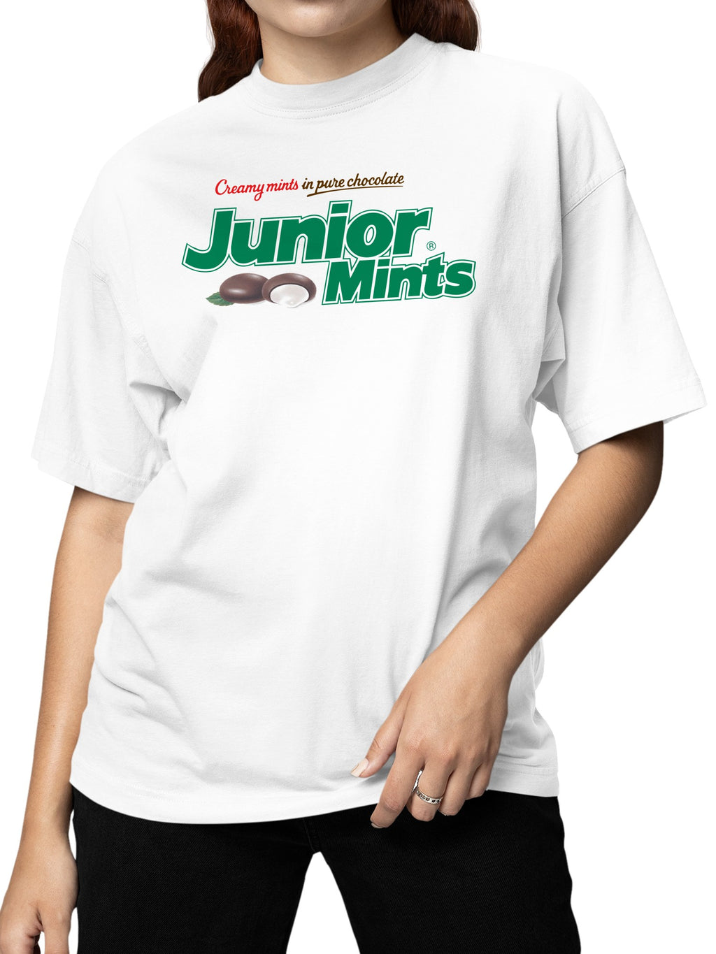 Officially Licensed Junior Mints Creamy Chocolate Mints Women's T-shirt