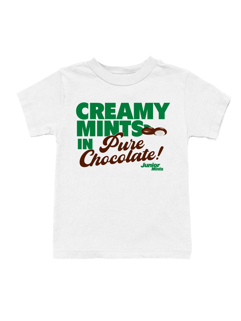 Officially Licensed Junior Mints Creamy Mints in Pure Chocolate Youth's T-shirt