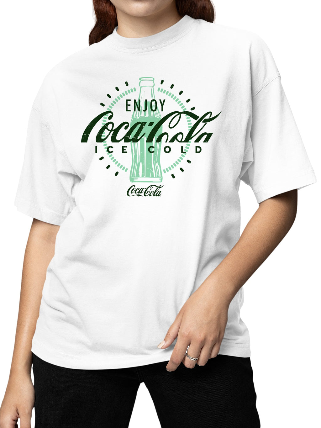 Officially Licensed Coca Cola Enjoy Ice Cold Bottle Women's T-shirt