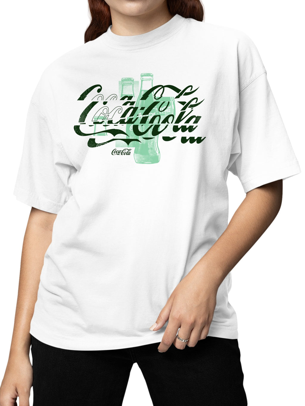 Officially Licensed Coca Cola Vintage Coke Bottle Art Women's T-shirt