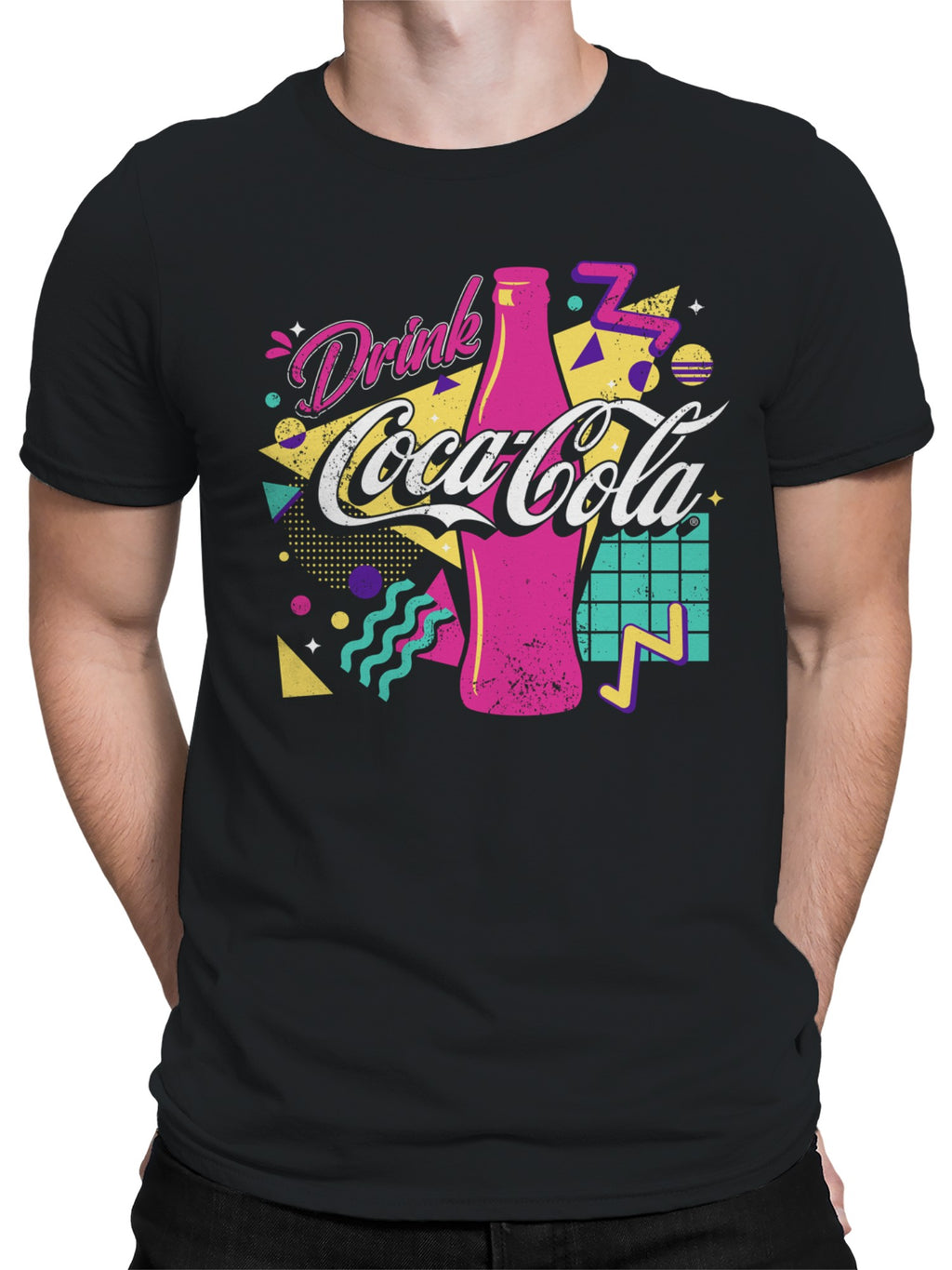 Officially Licensed Coca Cola Retro Coke Pop Art Men's T-shirt