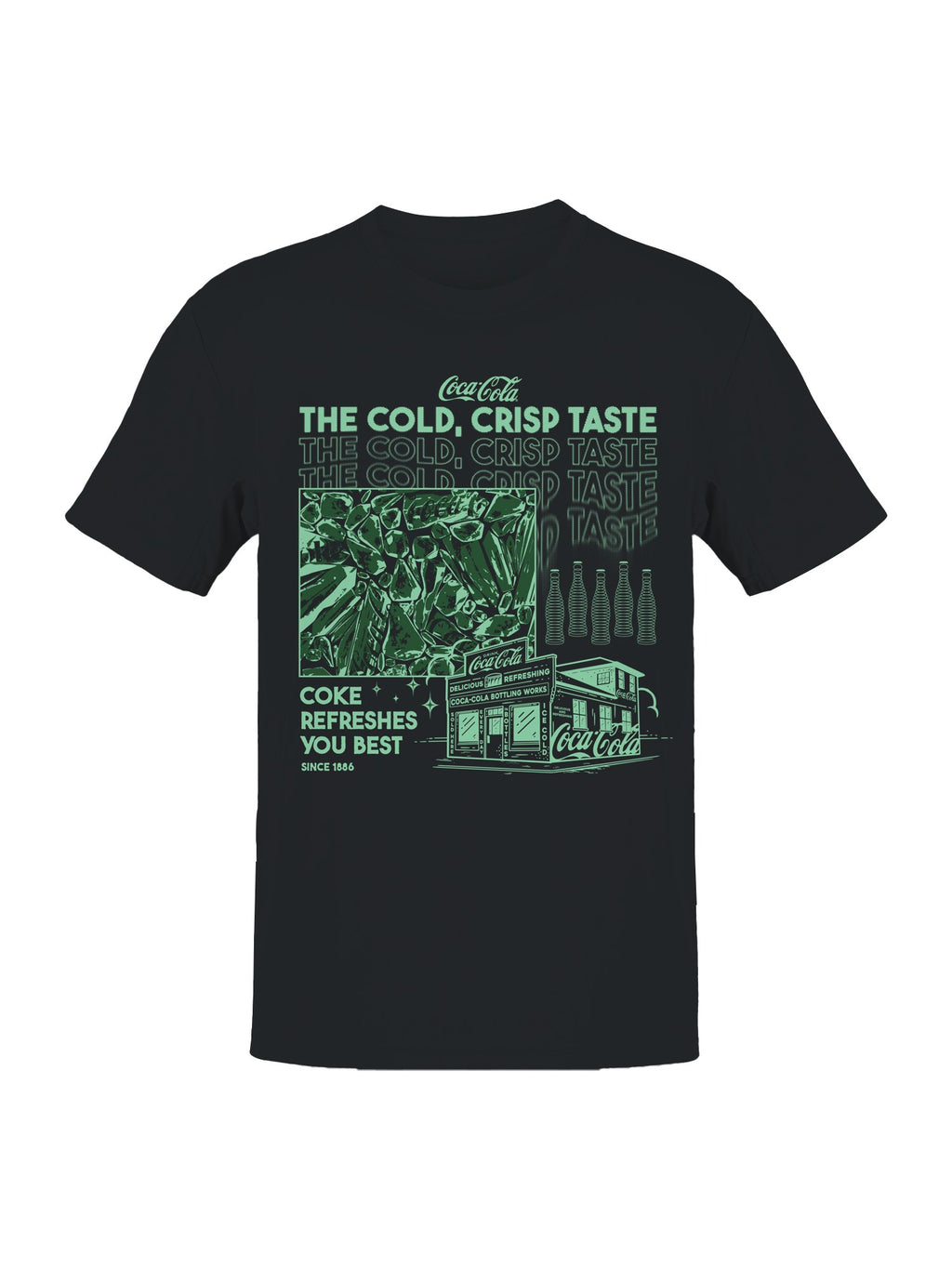 Officially Licensed Coca Cola Retro Coke : Cold Crisp Refreshment Men's T-shirt