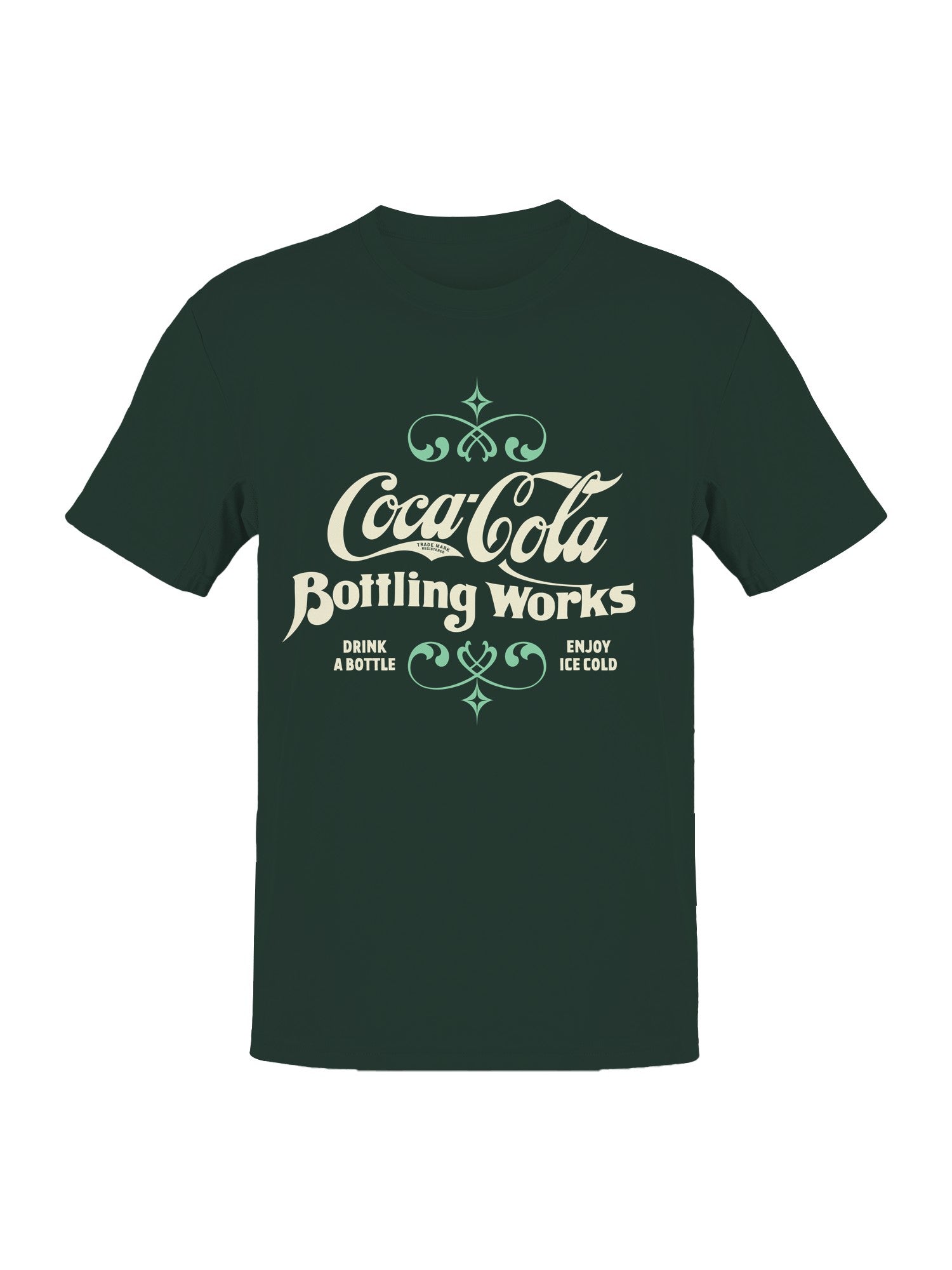 Officially Licensed Coca Cola Vintage Bottling Design Men's T-shirt