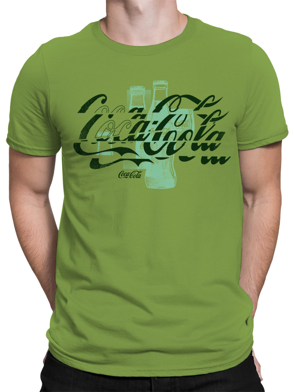 Officially Licensed Coca Cola Classic Coke Bottle Design Men's T-shirt