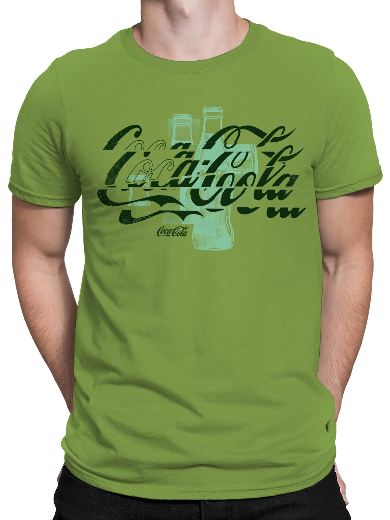 Officially Licensed Coca Cola Classic Coke Bottle Design Men's T-shirt
