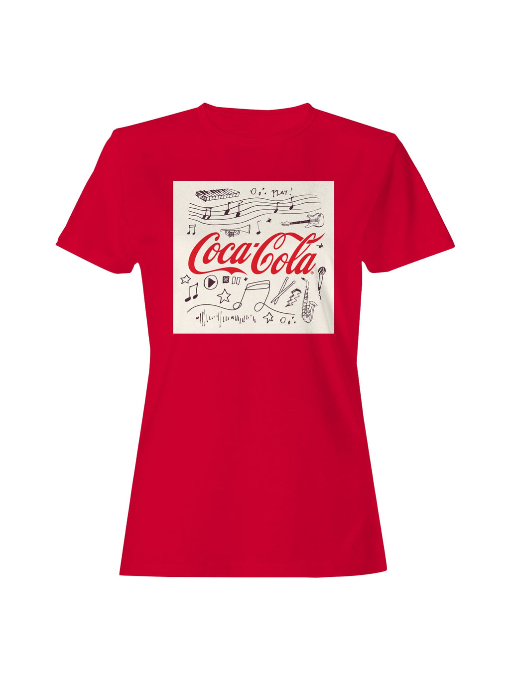 Officially Licensed Coca Cola Musical Icon Art Women's T-shirt