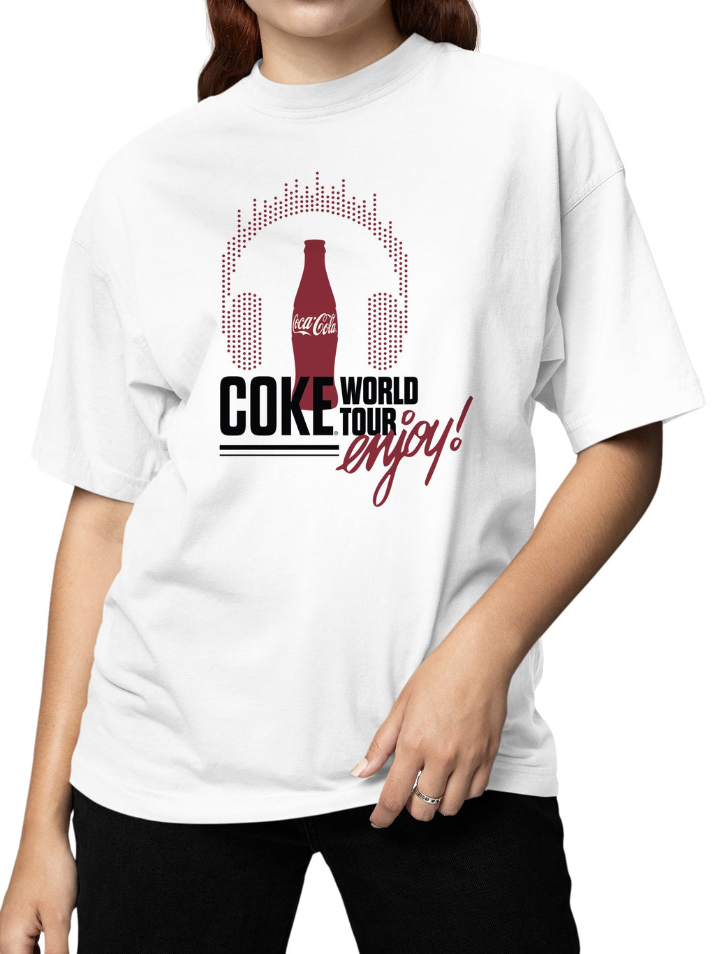 Officially Licensed Coca Cola Coke World Tour Graphic Women's T-shirt