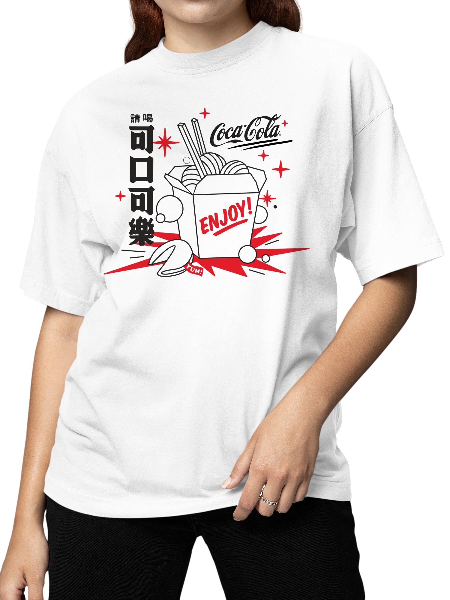 Officially Licensed Coca Cola Enjoy Yum! Noodles & Coke Women's T-shirt