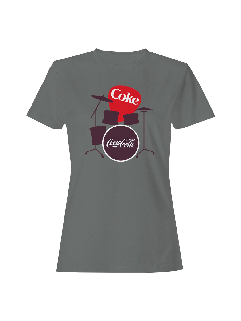Officially Licensed Coca Cola Coke Drum Set Logo Art Women's T-shirt