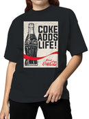 Officially Licensed Coca Cola Classic "Coke Adds Life Women's T-shirt