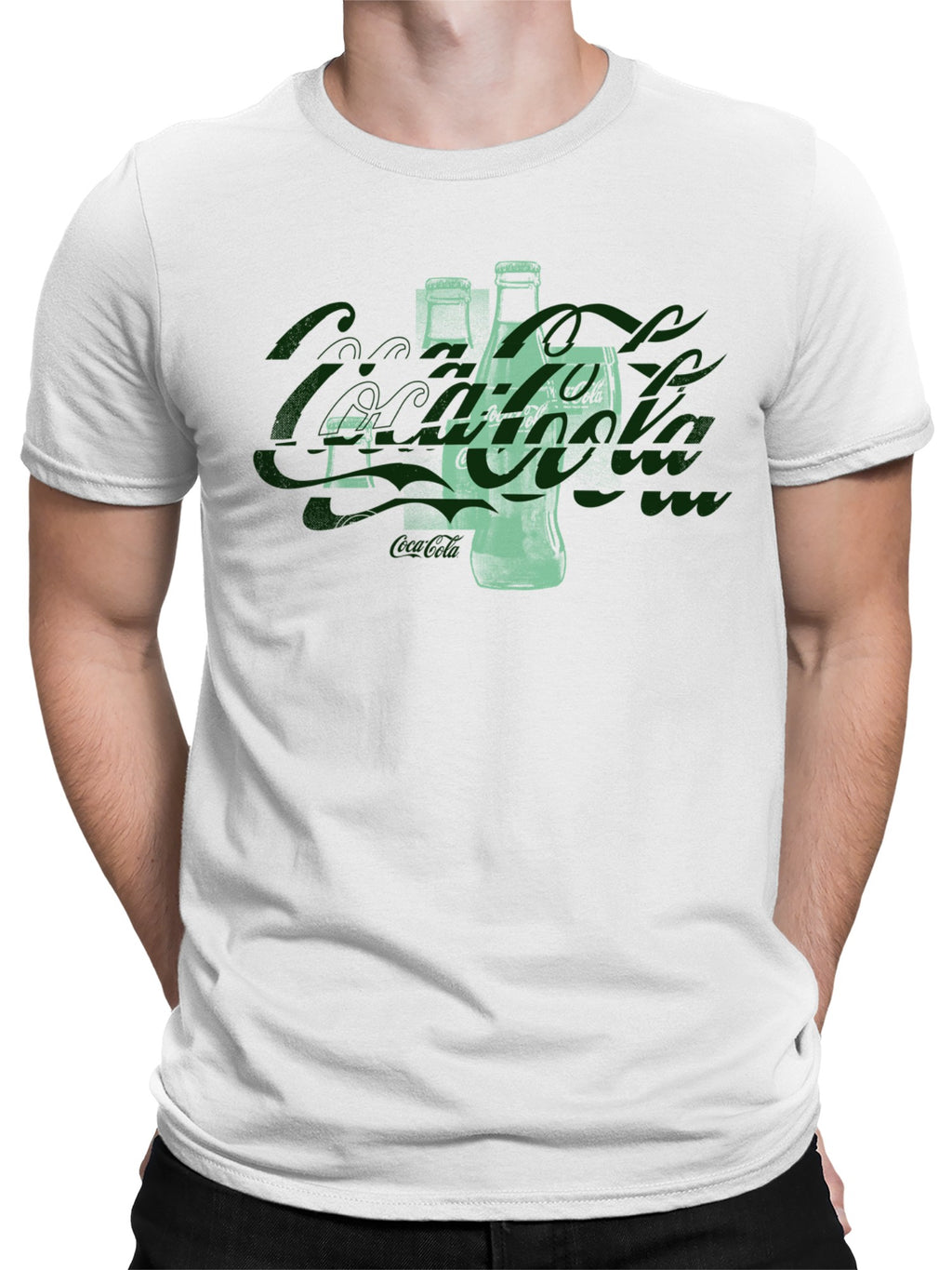 Officially Licensed Coca Cola Vintage Coke Bottle Art Men's T-shirt