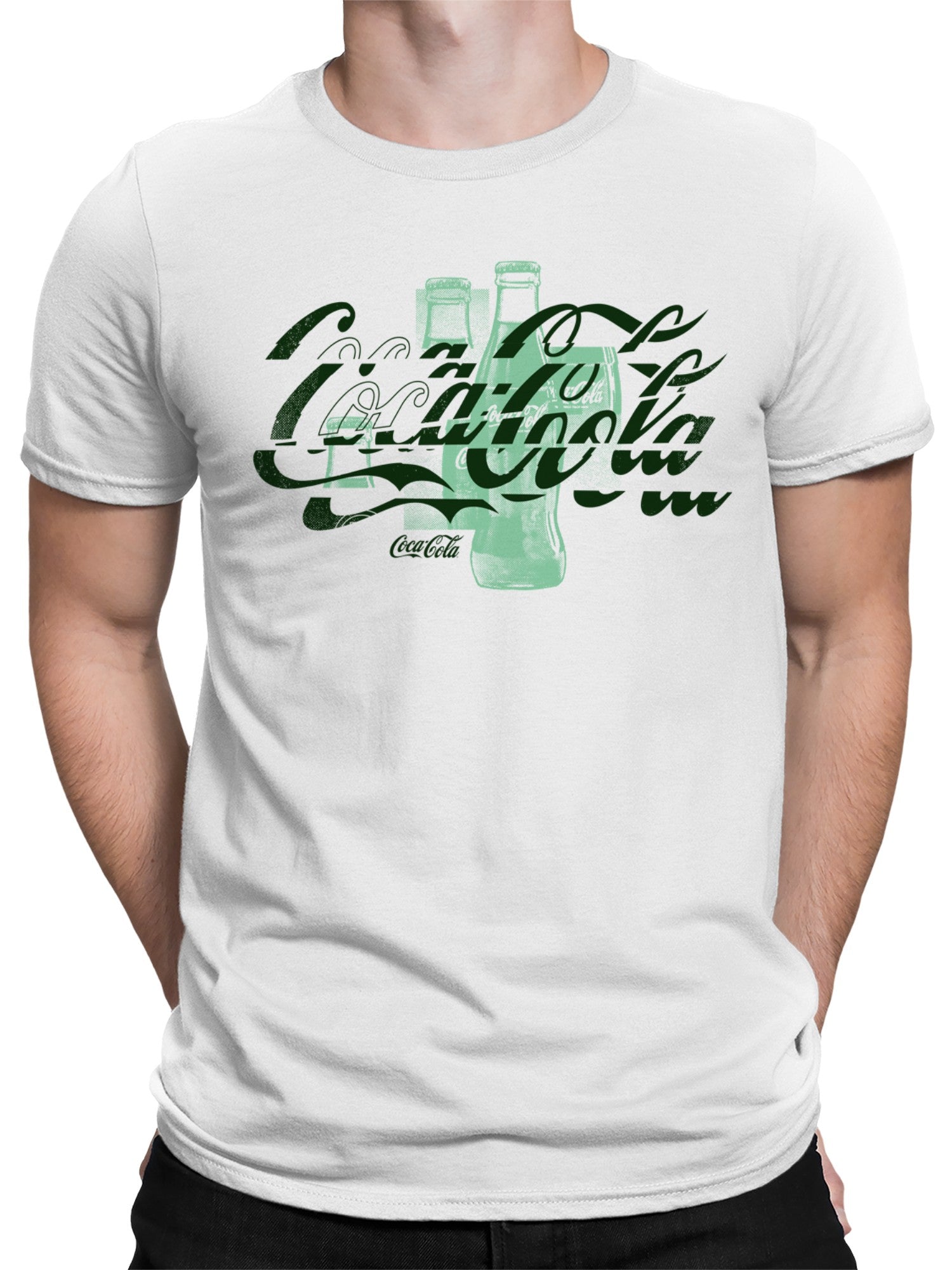 Officially Licensed Coca Cola Vintage Coke Bottle Art Men's T-shirt