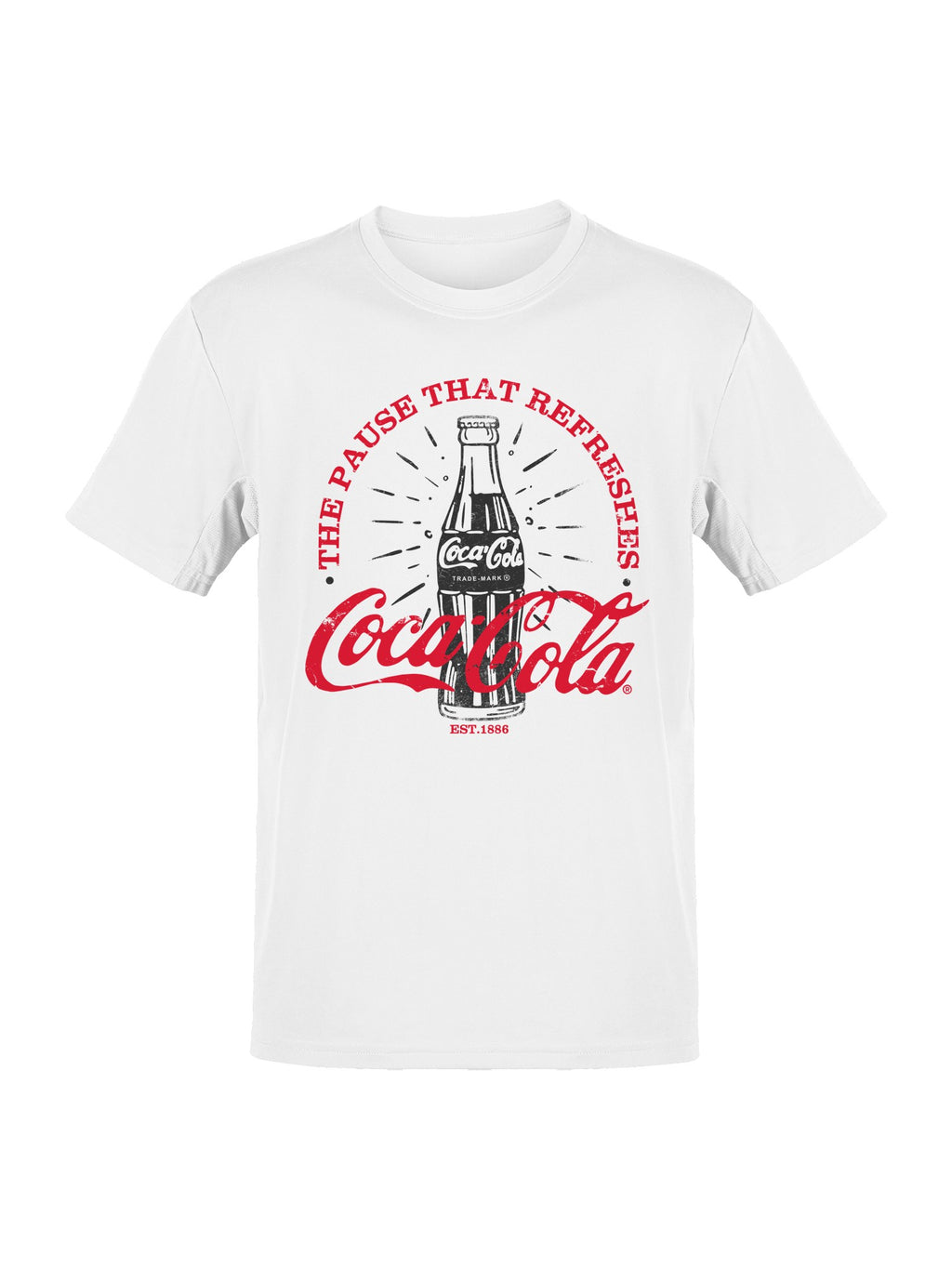 Officially Licensed Coca Cola Coke Bottle "The Pause That Refreshes Men's T-shirt