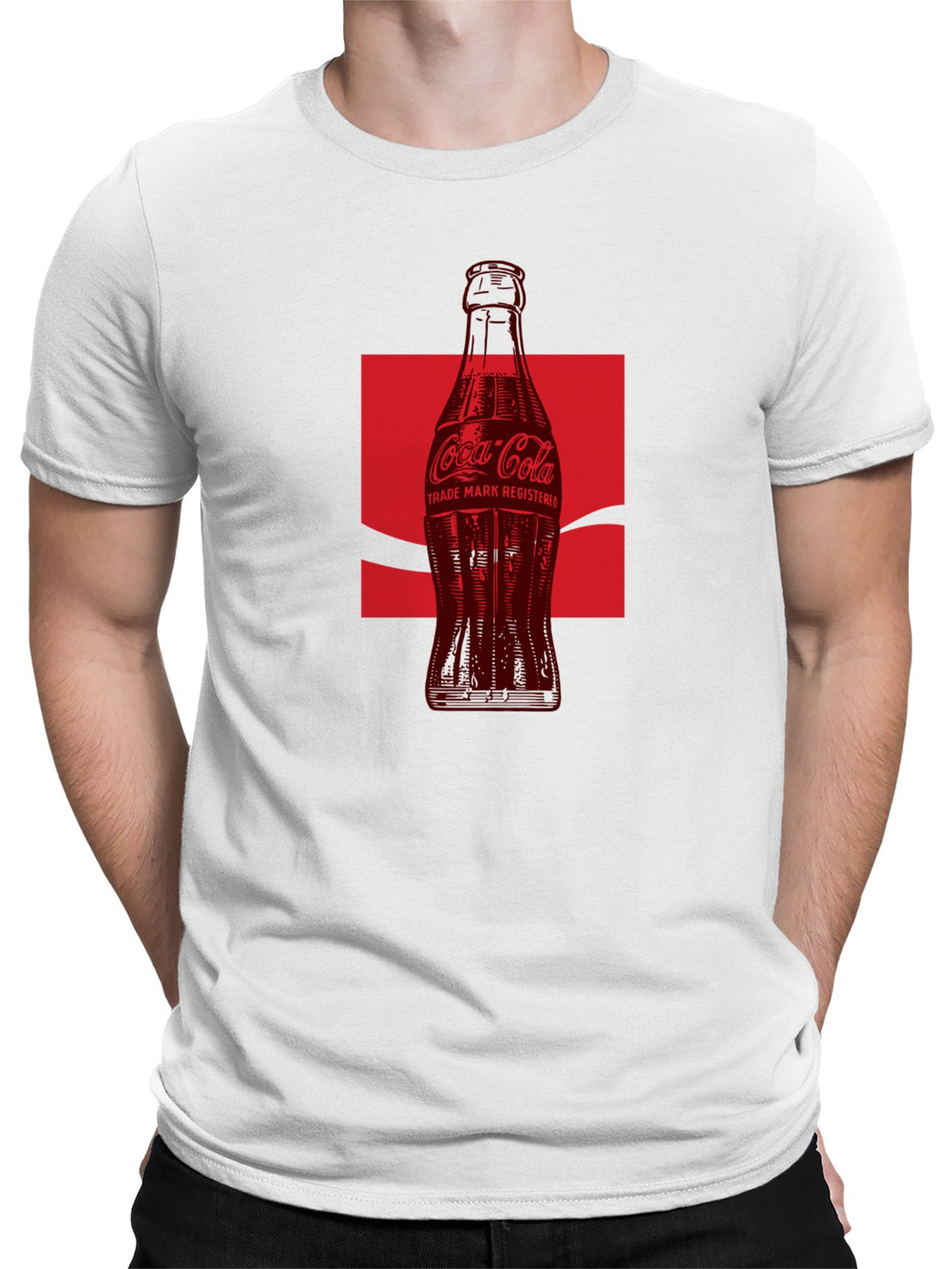 Officially Licensed Coca Cola Classic Bottle Art Men's T-shirt