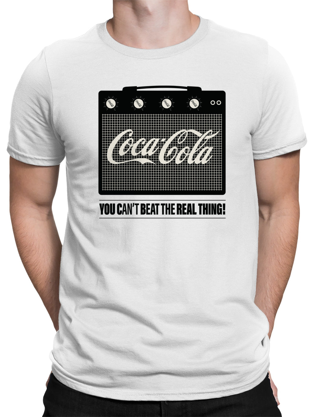 Officially Licensed Coca Cola Amplifier Design Art Men's T-shirt