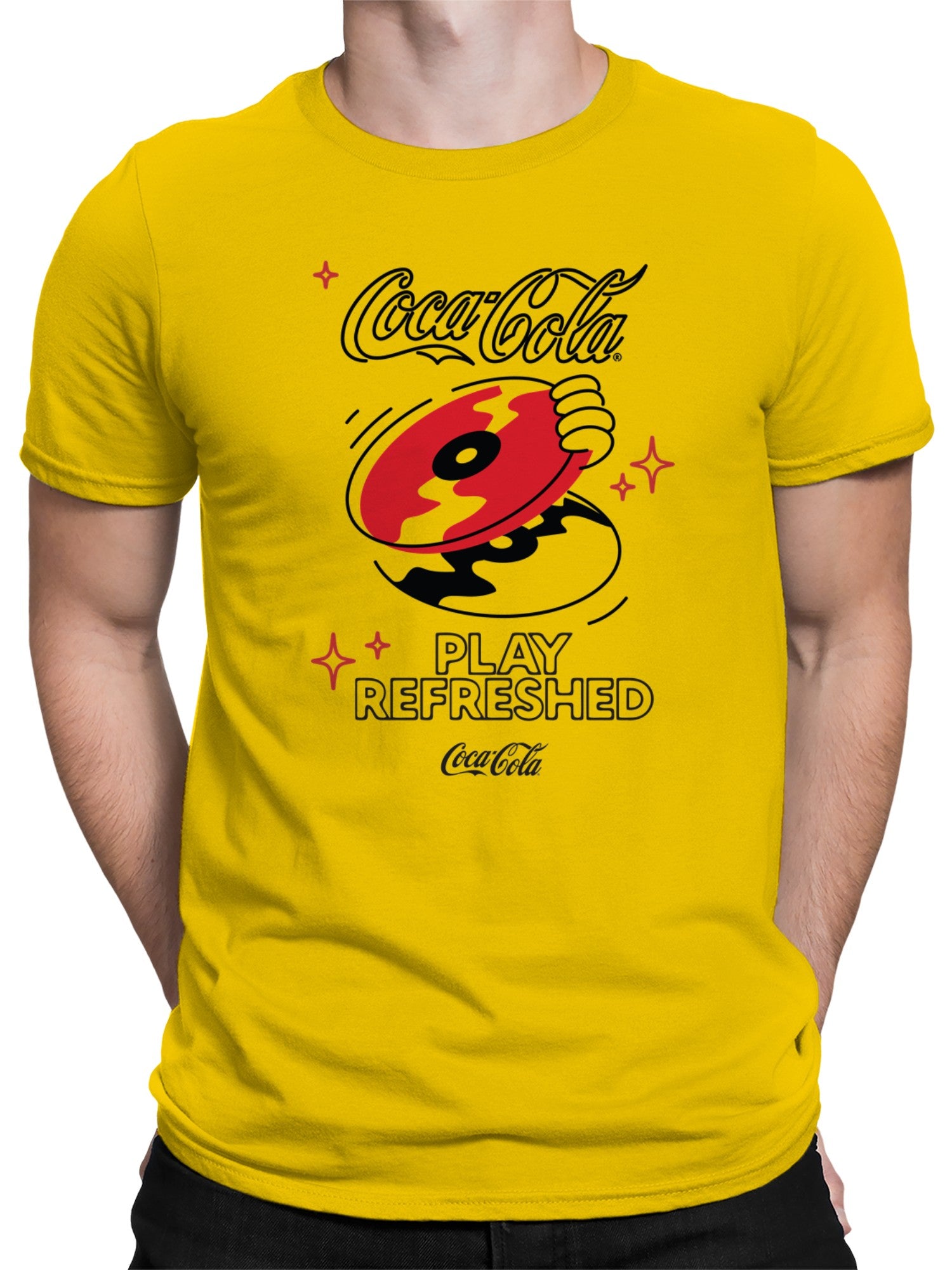 Officially Licensed Coca Cola Play Refreshed Vinyl Men's T-shirt