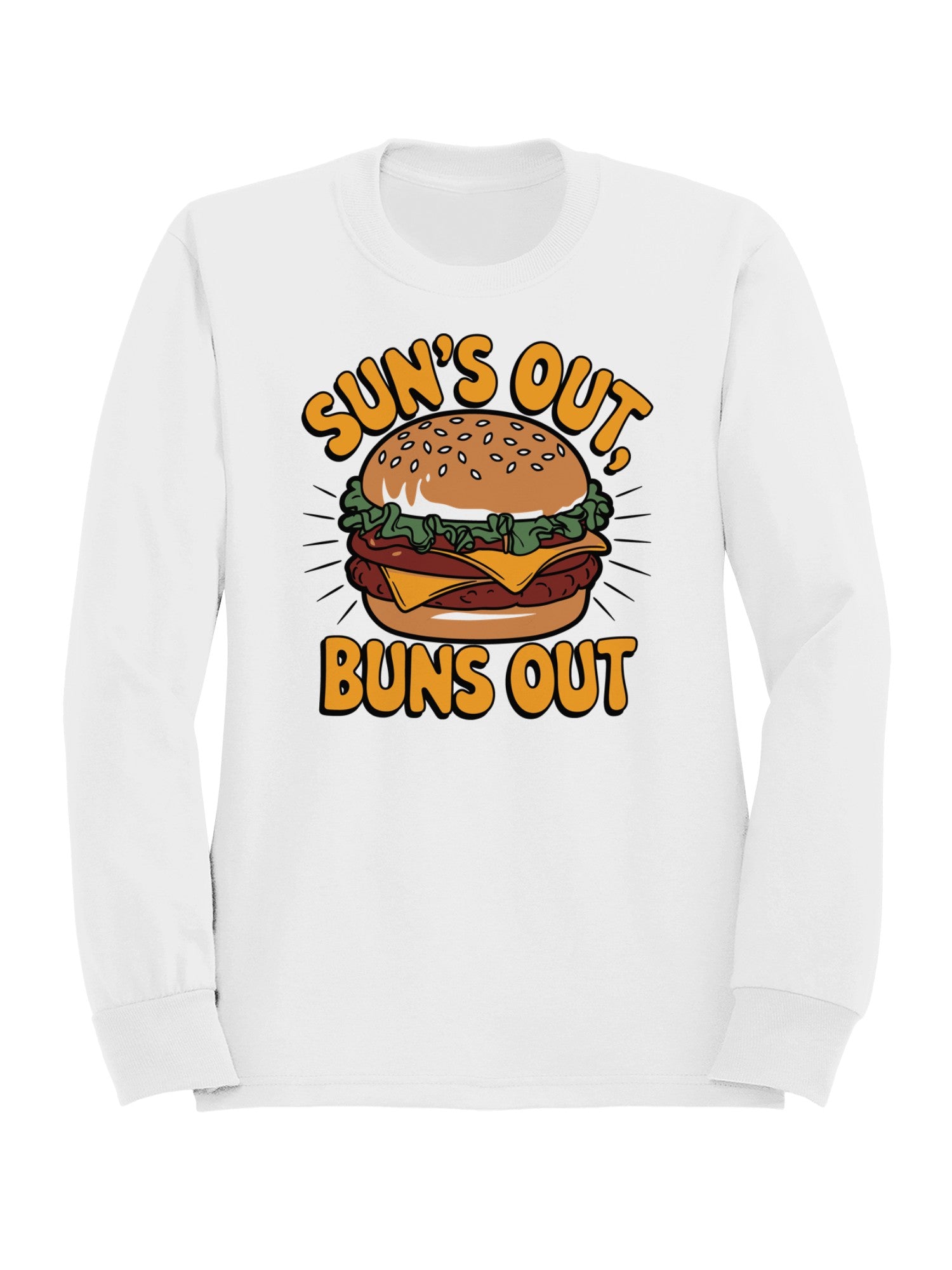 Sun's Out, Buns Out Burger Fun Women's Sweatshirt