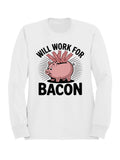 Will Work for Bacon Piggy Bank Women's Sweatshirt