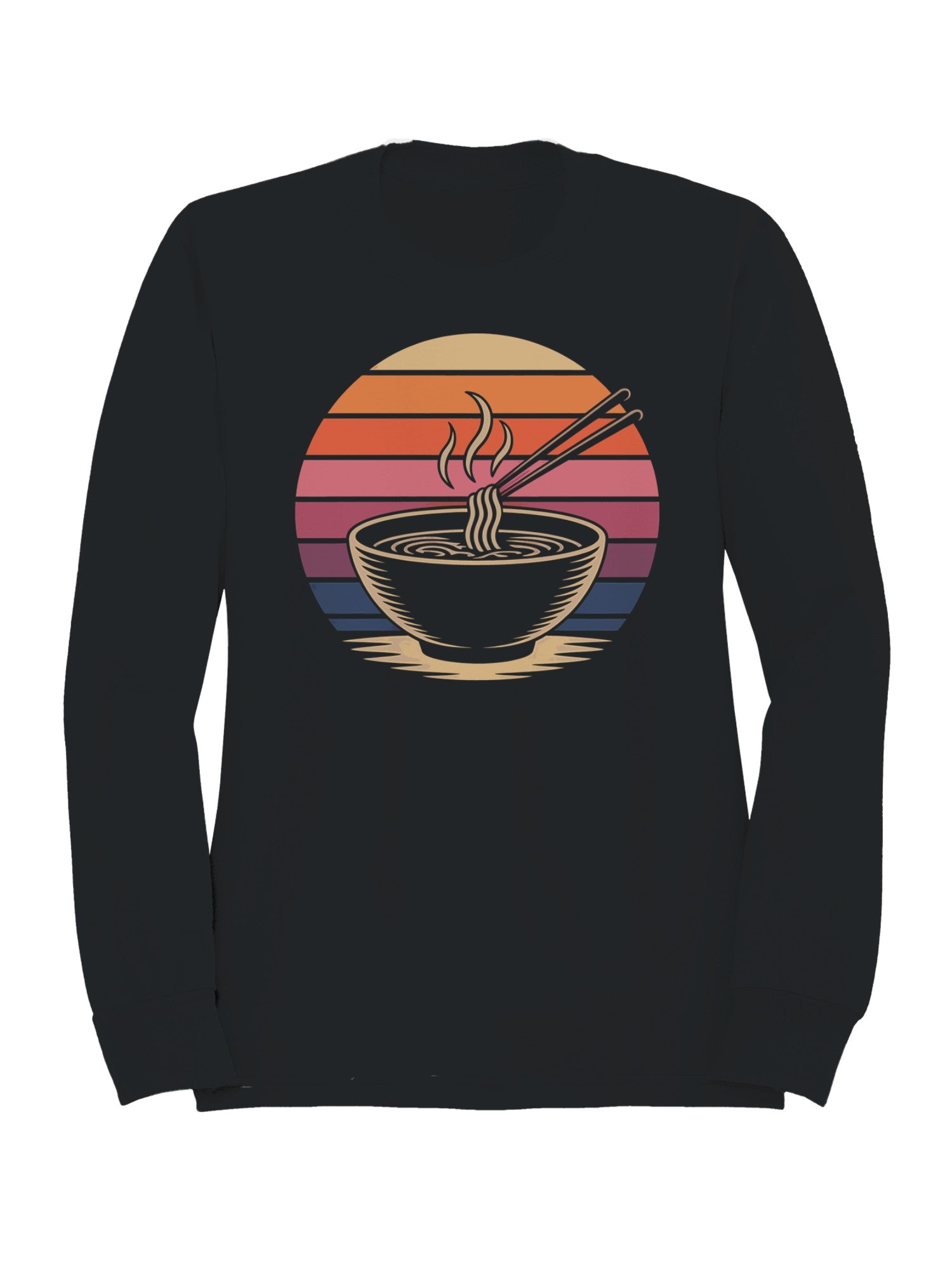 Retro Sunset Ramen Bowl Art Women's Sweatshirt