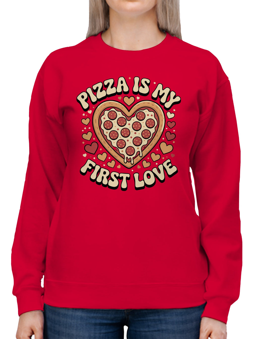 Heart-Shaped Pizza Love Women's Sweatshirt